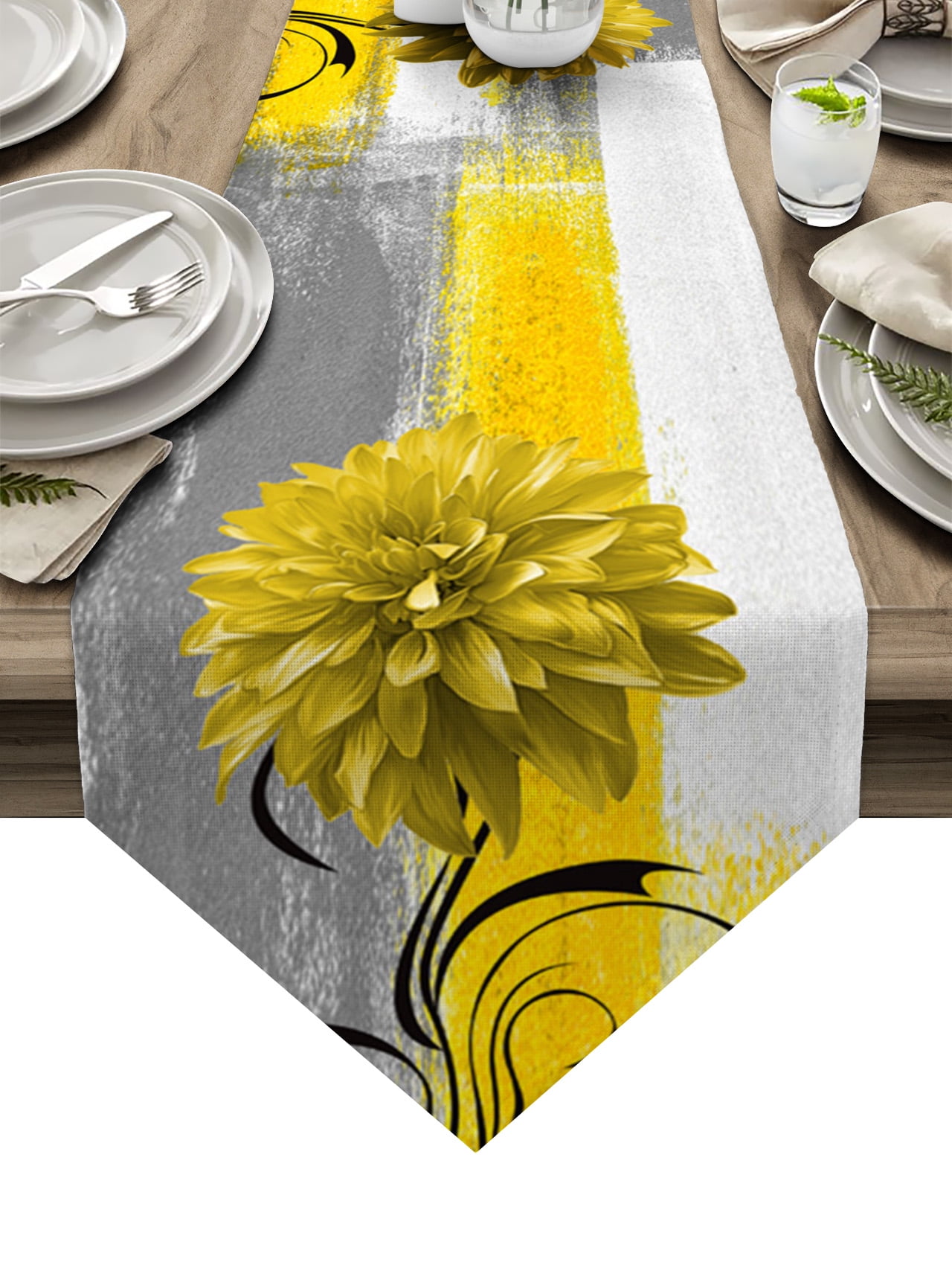 Dahlia Blue Grey Relax Fashion Creative Table Runner for Dining Table