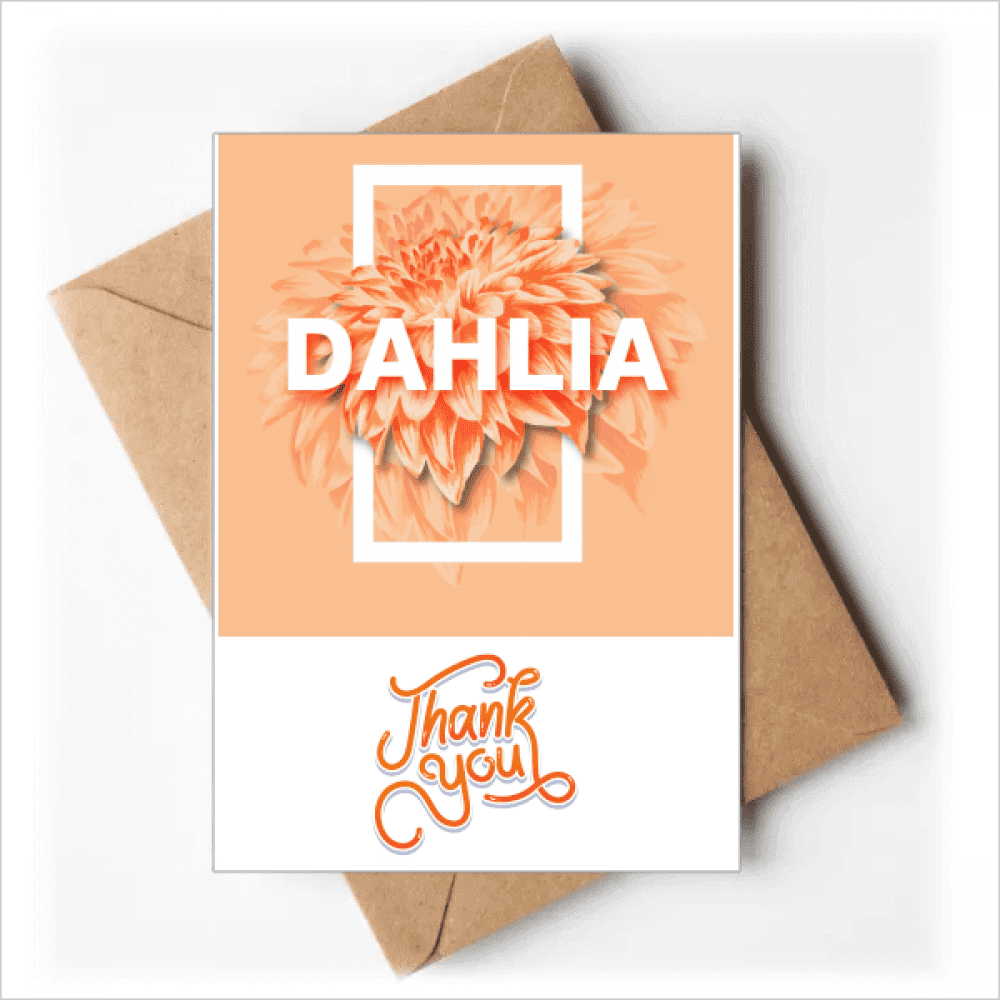Dahlia Box Flower Shape Art Deco Fashion Thank You Cards Envelopes Blank Note