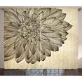 thumbnail image 1 of Ambesonne Dahlia Curtains 2 Panel Set, Vintage Blossom Grunge, 108" x 63", Brown and Beige, 1 of 3