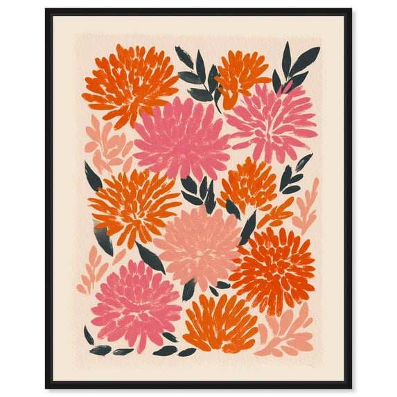 Dahlia Dusk II Canvas Print Flower Art Decor by Art Remedy, Black Frame, 30 x 36