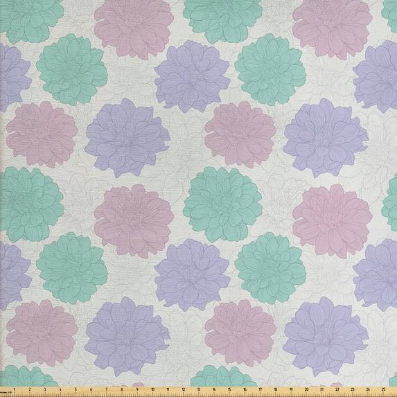 Ambesonne Floral Fabric by the Yard Upholstery, Exquisite Flowers, 10 Yards, Multicolor