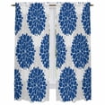thumbnail image 1 of Dahlia Flower Kitchen Curtains, Farmhouse Botanical Blue Grey Floral Light Filtering Window Curtain Panels, 2Pcs Rod Pocket Window Treatments Set for Living Room Bathroom Bedroom 52x72 Inches, 1 of 9