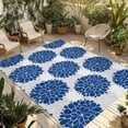 thumbnail image 1 of Dahlia Flower Outdoor Rug 4x6 Ft - Reversible Patio Rug Outdoor Camping Rugs, Farmhouse Botanical Blue Grey Floral Washable Indoor Outdoor Area Rugs, Non-Slip Outdoor Carpet Runner for Deck/Porch, 1 of 8