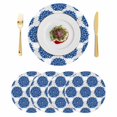 thumbnail image 1 of Dahlia Flower Round 15 Inch Placemats Set of 4, Farmhouse Botanical Blue Grey Floral HeatResistant Non Slip Place Mats for Dining Table, Wipeable Braided Kitchen Table Mats for Housewarming, 1 of 9