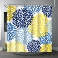 thumbnail image 1 of Dahlia Flower Shower Curtain, Floral Bathroom Decor, Waterproof Polyester Fabric Yellow Navy Blue Set, with 12 Hooks 72 x 72, 1 of 6