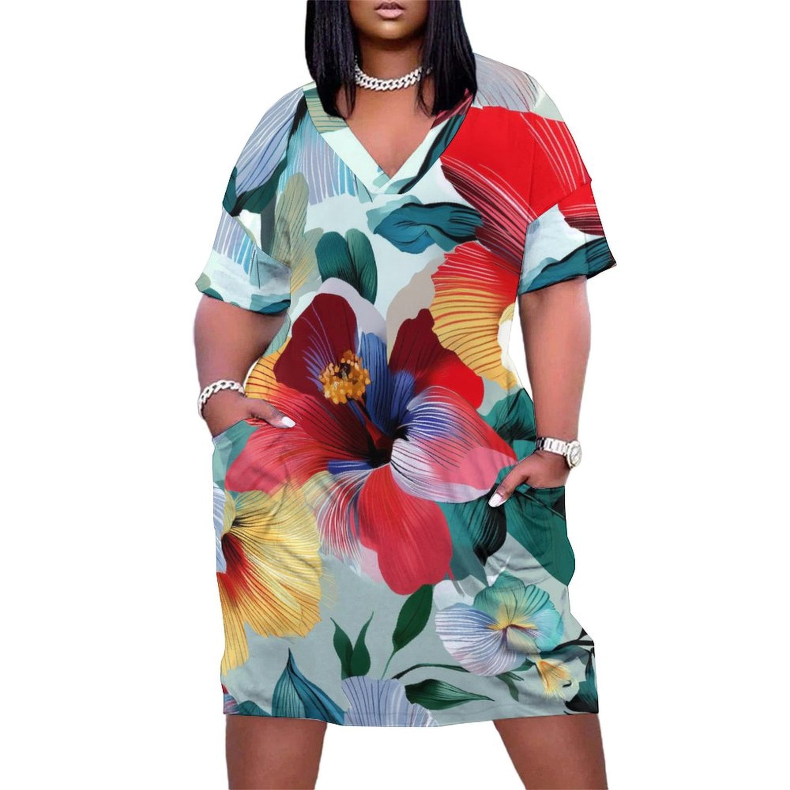 Women's A New Day black flower summer dress- Size large