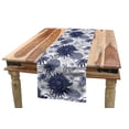 thumbnail image 1 of Dahlia Flower Table Runner, Dotted Digital Paint of Dahlia Botanical Curved Rolled Wild Ray Blunts Design, Dining Room Kitchen Rectangular Runner, 3 Sizes, by Ambesonne, 1 of 2