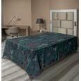 thumbnail image 1 of Ambesonne Dahlia Flowers Flat Bedding Sheet Soft Top Sheet, Floral Scene Jungle, Twin, Teal Plum Dark Lavender, 1 of 1