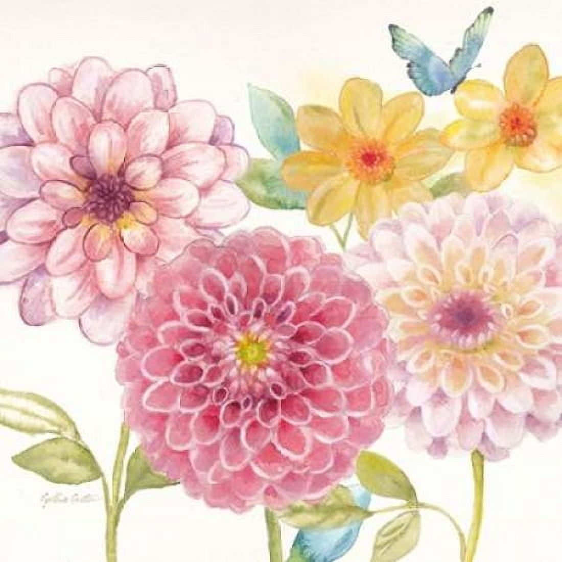 Dahlia Garden I Canvas Art - Cynthia Coulter (24 x 24)