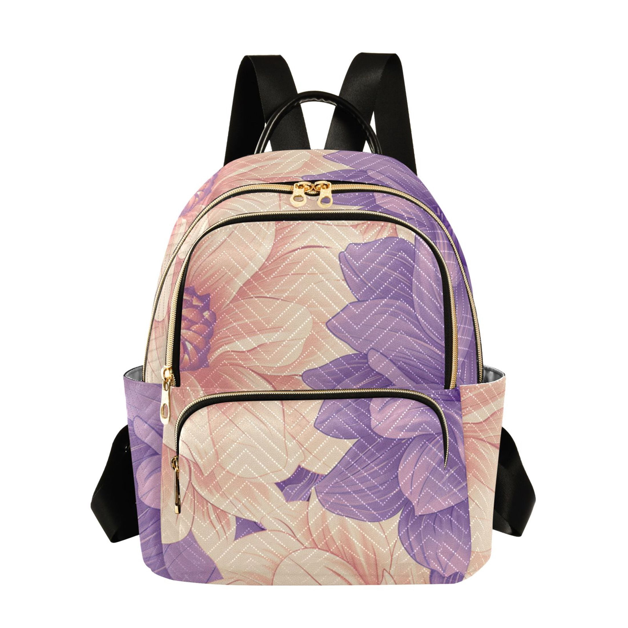 ALAZA Owl Print Boho Mini Backpack – Quilted Polyester Purse For Women, Travel Daypack, Anti-Theft Pockets