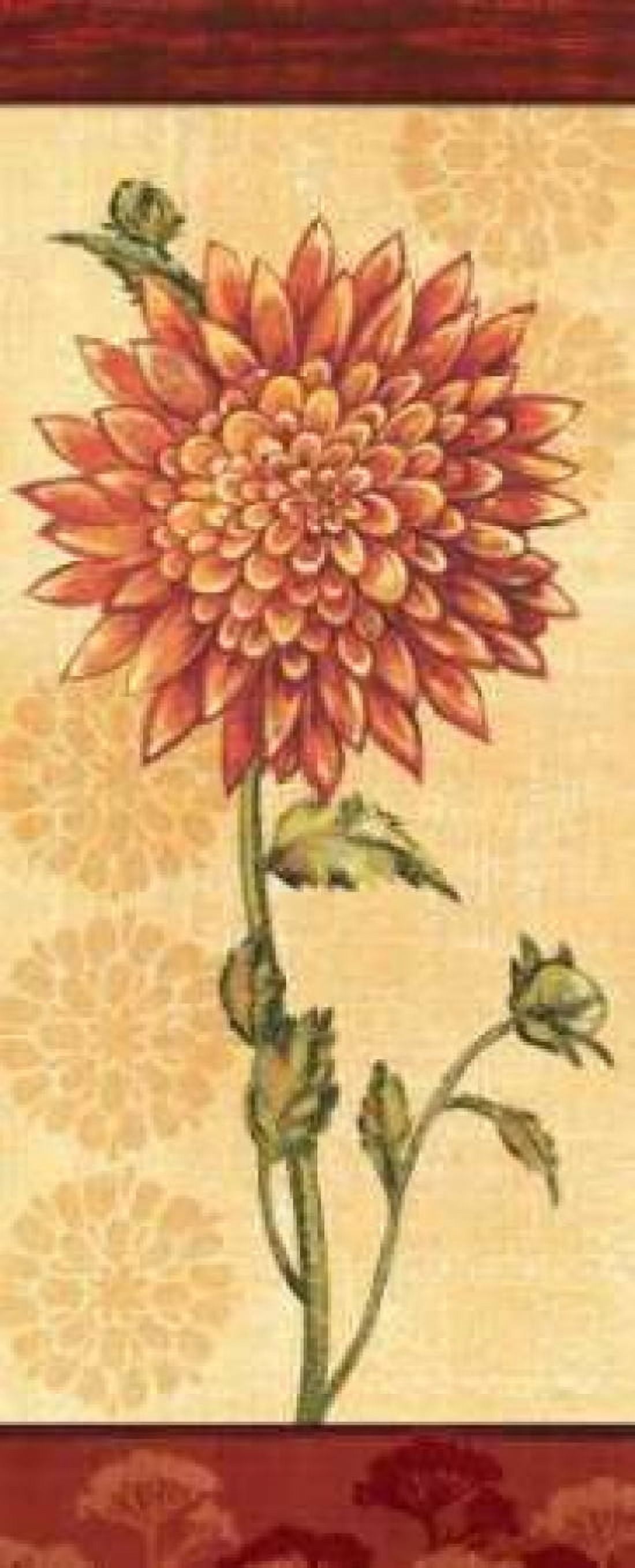 Dahlia IV Canvas Art - Charlene Audrey (24 x 48)