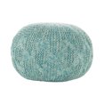 thumbnail image 1 of Dahlia Indoor/ Outdoor Aqua Fabric Hand Knit Pouf, 1 of 8
