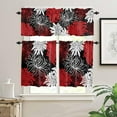 thumbnail image 1 of Dahlia Kitchen Curtains Red Chrysanthemum Valances for Windows, Botanical Prints Curtains & Drapes, Blackout Curtains Rod Pocket Kitchen Curtains and Valances Set Tier Curtains for Bathroom, 1 of 5