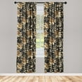 thumbnail image 1 of Dahlia Pattern Window Curtains, Modern Design Jungle Flowers Boho with Leaves Golden Tone Art, Lightweight Decor 2-Panel Set with Rod Pocket, Pair of - 28"x63", Amber Pale Yellow Dimgray, by Ambesonne, 1 of 3