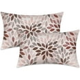thumbnail image 1 of Dahlia Pillow Covers 12x20 Inch Set of 2 Summer Rust Geometric Flower Outdoor Decorative Throw Pillows Farmhouse Rust Red Pillow Case Linen Square Cushion Cover for Home Sofa Living Room, 1 of 6