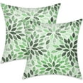 thumbnail image 1 of Dahlia Pillow Covers 18x18 Inch Set of 2 Summer Rust Geometric Flower Outdoor Decorative Throw Pillows Farmhouse Rust Green Pillow Case Linen Square Cushion Cover for Home Sofa Living Room, 1 of 6