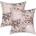 thumbnail image 1 of Dahlia Pillow Covers 20x20 Inch Set of 2 Summer Rust Geometric Flower Outdoor Decorative Throw Pillows Farmhouse Rust Red Pillow Case Linen Square Cushion Cover for Home Sofa Living Room, 1 of 6