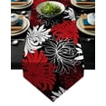 thumbnail image 1 of Dahlia Red White Chrysanthemum Table Runner Table Flag Home Party Decorative Tablecloth Table Runners, 1 of 5