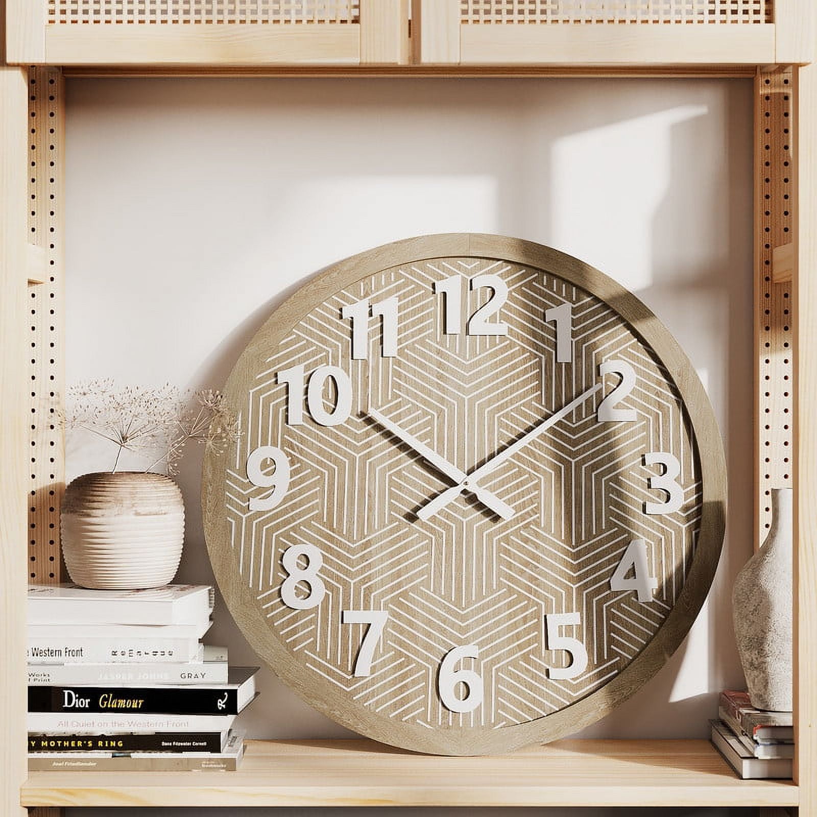 Dahlia Round Wood Modern Farmhouse Style Wall Clock — free download