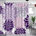thumbnail image 1 of Dahlia Shower Curtain Purple Flower Shower Curtain for Bathroom Waterproof Polyester Fabric Shower Curtain Abstract Pattern Bathroom Decor with 12 Hooks 72 x 72 Inch, 1 of 6