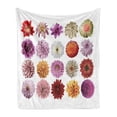 thumbnail image 1 of Dahlia Soft Flannel Fleece Blanket, Floral Types Round Shape Petals Dahlias with Anemone Flowered Gardening Fresh Flora, Cozy Plush for Indoor and Outdoor Use, 50" x 70", Multicolor, by Ambesonne, 1 of 5