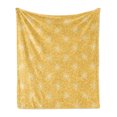 thumbnail image 1 of Dahlia Soft Flannel Fleece Blanket, Repetitive Abstract Modern Thick Floral Art Chrysanthemum Illustration, Cozy Plush for Indoor and Outdoor Use, 50" x 70", Earth Yellow and White, by Ambesonne, 1 of 6