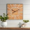 thumbnail image 1 of Dahlia Studios Caser Silver Metal and Brown Wood 23 1/2" Square Wall Clock, 1 of 5