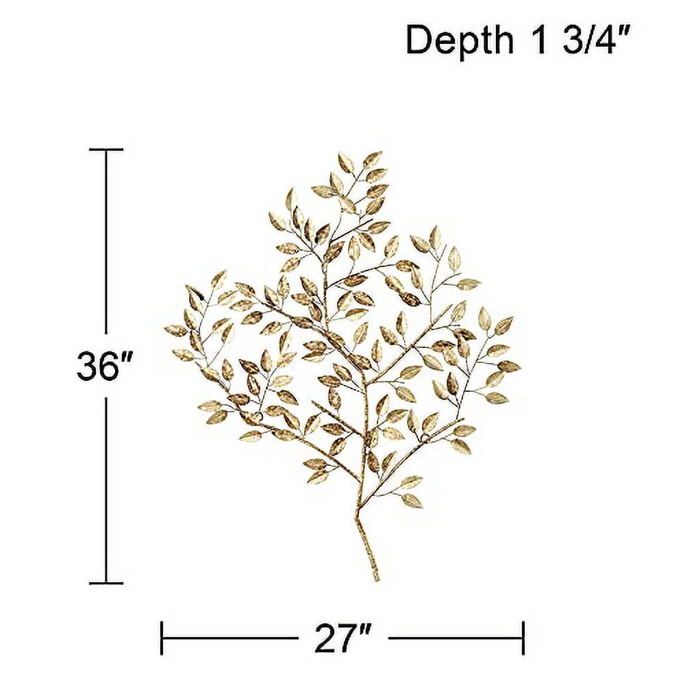 Gold Leaf Iron Branch and Leaves Wall Art, 36"
