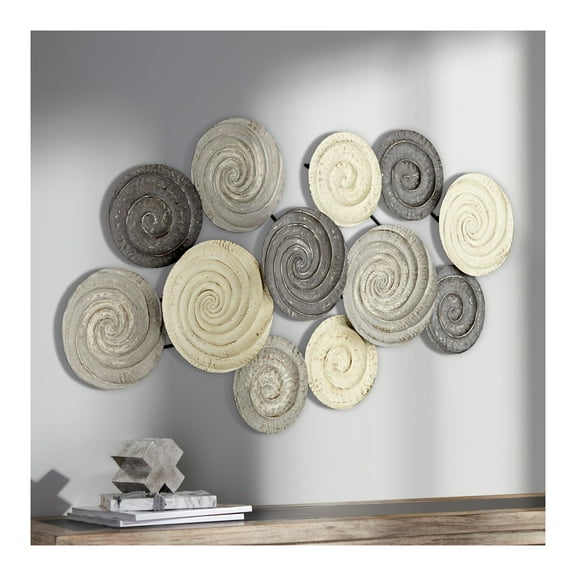 Dahlia Studios Spiral Circles 49 1/2" Wide Painted Modern Metal Wall Art