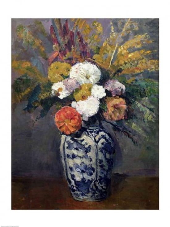Dahlias Canvas Art - Paul Cezanne (24 x 36)