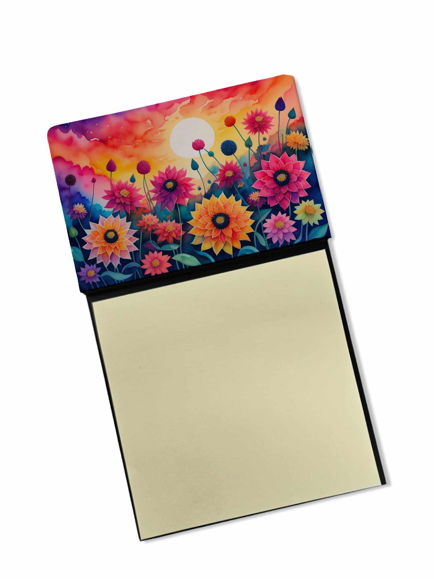 Dahlias in Color Sticky Note Holder 3.25 in x 5.25 in