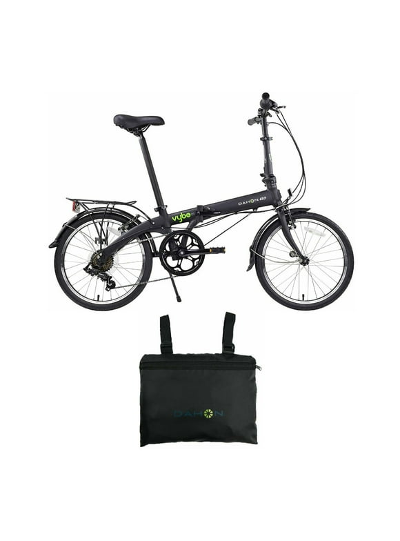 Dahon VYBE D7 Folding Bike (Black) with Dahon Foldable Carry Bag