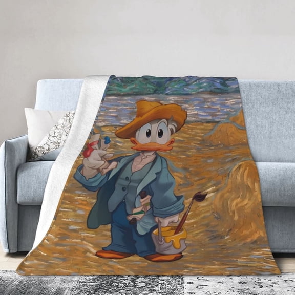 Dai-Sy Du-Ck Blanket, Soft Flannel Throw Blanket Super Soft Lightweight Cozy Blankets Travel Throw Blanket Bedding And Sofa For All Season For Adults Kids Teens 50"X40"