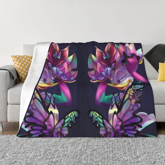 Dai-Sy Du-Ck Blanket, Ultra Soft Throw Blankets, Comfy Flannel Throw Blanket For Sofa Couch Bedroom Living Rooms Warm All Season Home Decor, For Adults, Kids And Teens 40"X30"