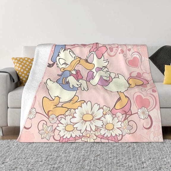 Dai-Sy Du-Ck Blanket, Ultra Soft Throw Blankets, Comfy Flannel Throw Blanket For Sofa Couch Bedroom Living Rooms Warm All Season Home Decor, For Adults, Kids And Teens 40"X30"