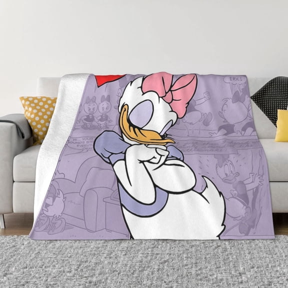 Dai-Sy Du-Ck Blanket, Ultra Soft Throw Blankets, Comfy Flannel Throw Blanket For Sofa Couch Bedroom Living Rooms Warm All Season Home Decor, For Adults, Kids And Teens 40"X30"