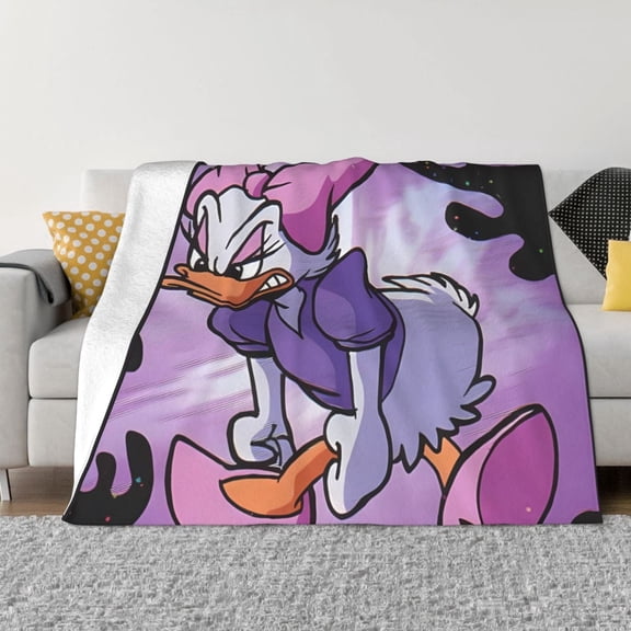 Dai-Sy Du-Ck Blanket, Ultra Soft Throw Blankets, Comfy Flannel Throw Blanket For Sofa Couch Bedroom Living Rooms Warm All Season Home Decor, For Adults, Kids And Teens 40"X30"