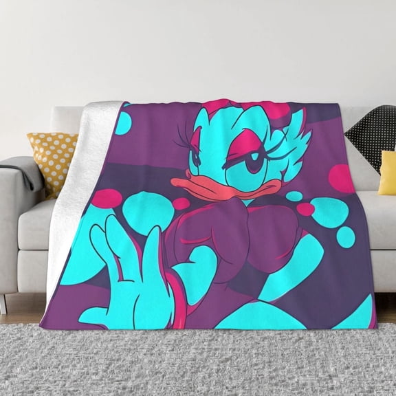 Dai-Sy Du-Ck Blanket, Ultra Soft Throw Blankets, Comfy Flannel Throw Blanket For Sofa Couch Bedroom Living Rooms Warm All Season Home Decor, For Adults, Kids And Teens 50"X40"