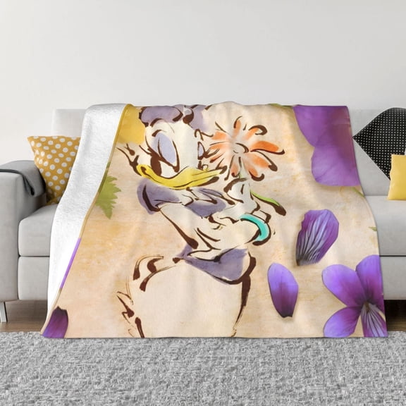 Dai-Sy Du-Ck Blanket, Ultra Soft Throw Blankets, Comfy Flannel Throw Blanket For Sofa Couch Bedroom Living Rooms Warm All Season Home Decor, For Adults, Kids And Teens 60"X50"