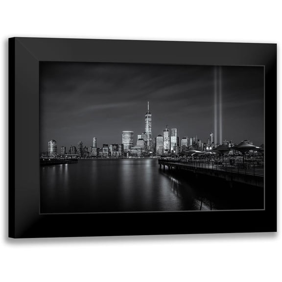 Dai, Wei 14x11 Black Modern Framed Museum Art Print Titled - Wtc Tribute In Light
