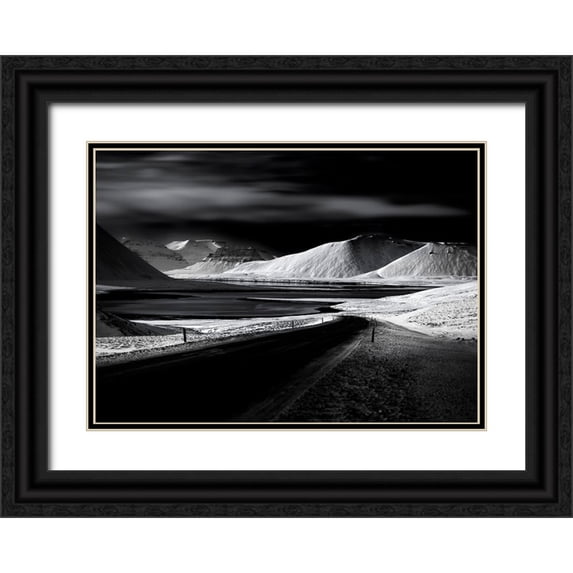 Dai, Wei 18x14 Black Ornate Wood Framed with Double Matting Museum Art Print Titled - Winter Impression