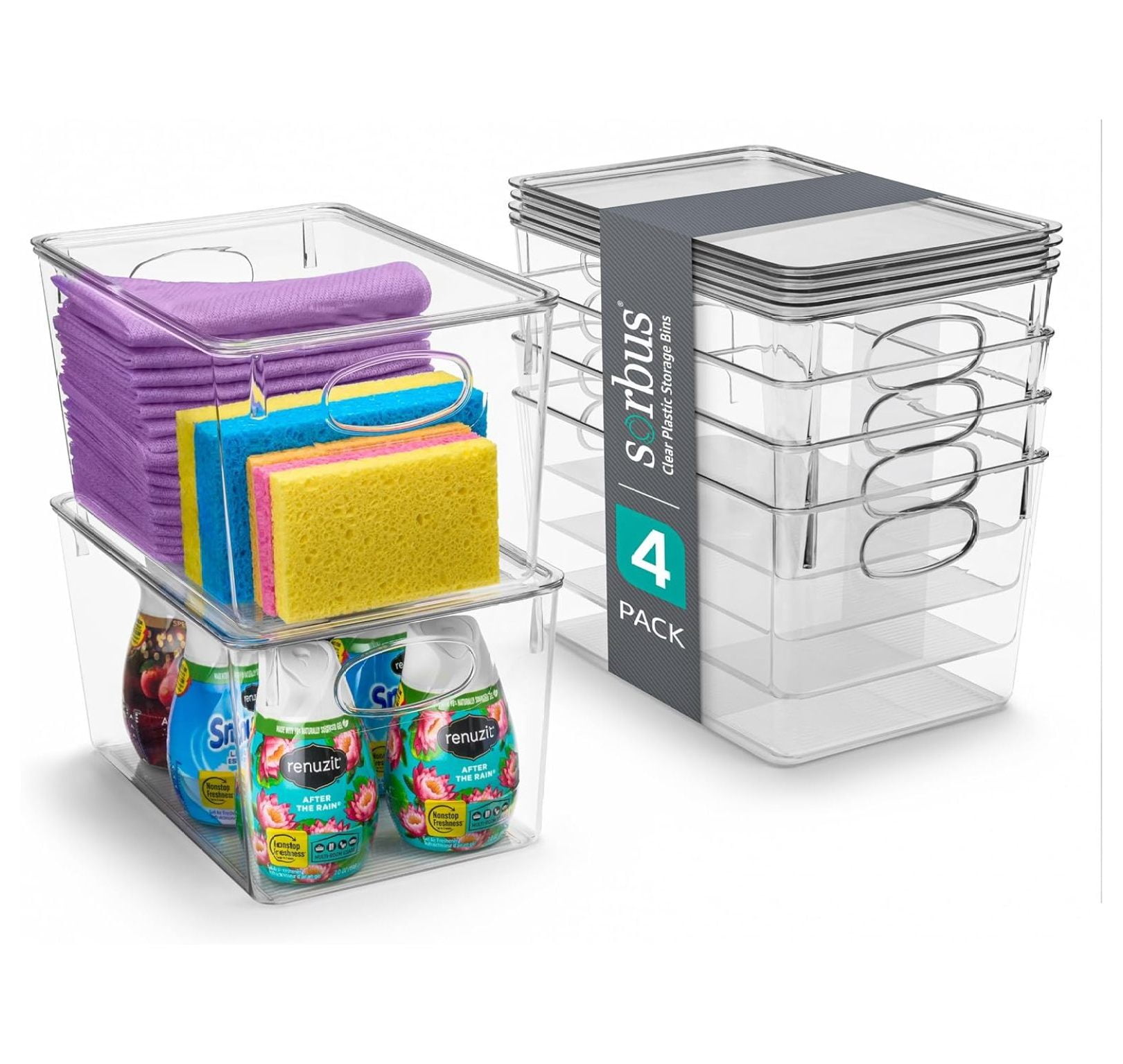 DaiZuY Cleaning Supplies Organizer Clear Containers with Lids for