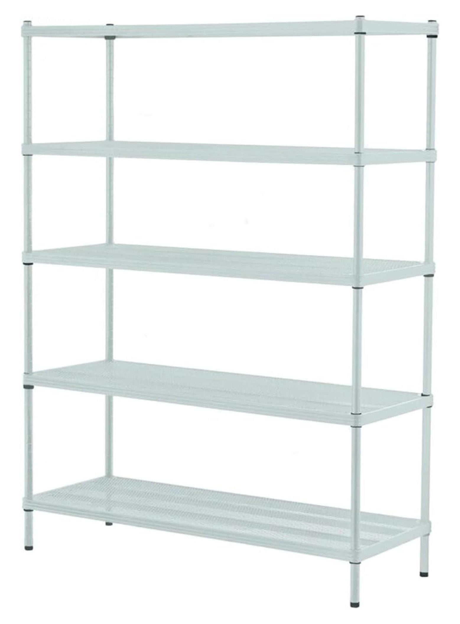 DaiZuY MeshWorks 5 Tier Full-Size Metal Storage Shelving Unit Rack for