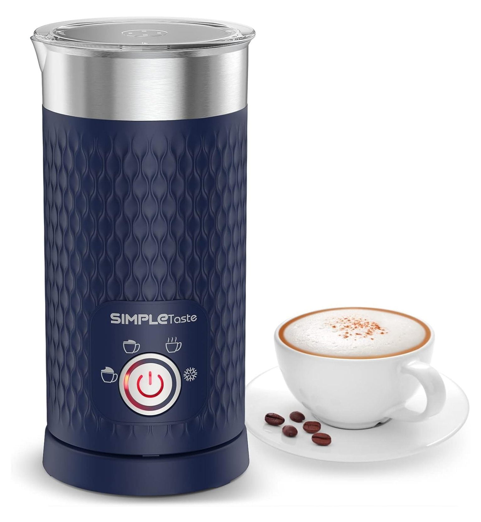 4-in-1 Electric Milk Frother With Touchscreen – Hot/Cold Foam, Adjustable Temp, 300ml Capacity, Silent Operation