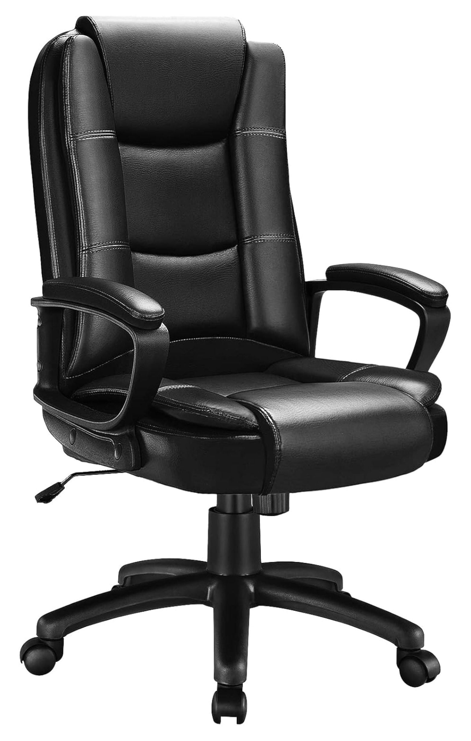 Black High Back Leather Executive Office Chair with Adjustable Arms