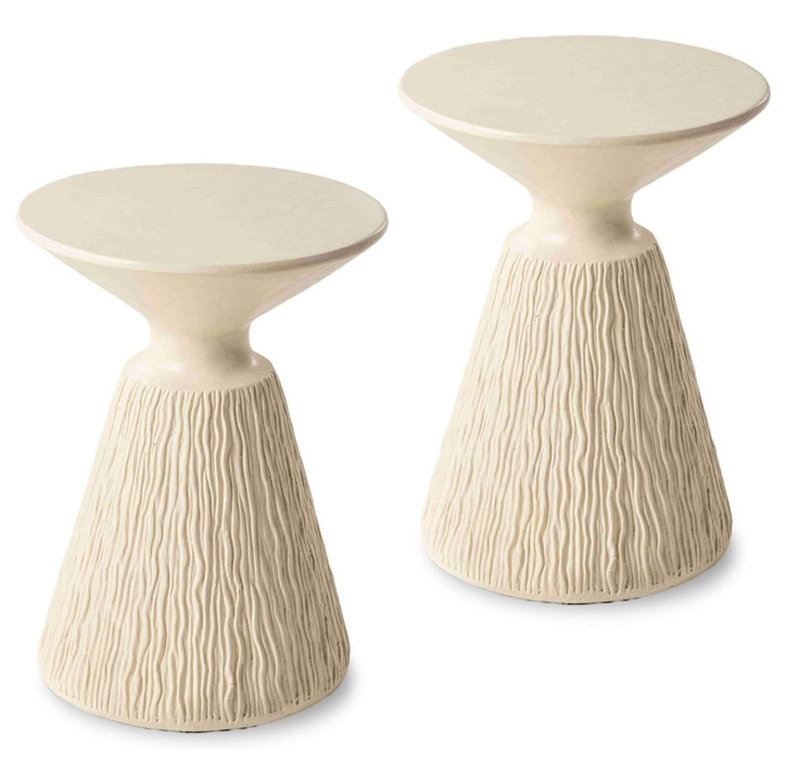 DaiZuY Outdoor Side Table for Patio, 15" Concrete Side Table Set of 2, Small Side Table Plant ...