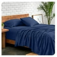 thumbnail image 1 of DaiZuY Split Head King Sheet Set - 1800 Ultra-Soft Microfiber Bed Sheets - Double Brushed - Deep Pockets - 4 Piece Set - FlexTop King Bedding Sheets (Split Head King, Dark Blue), 1 of 9