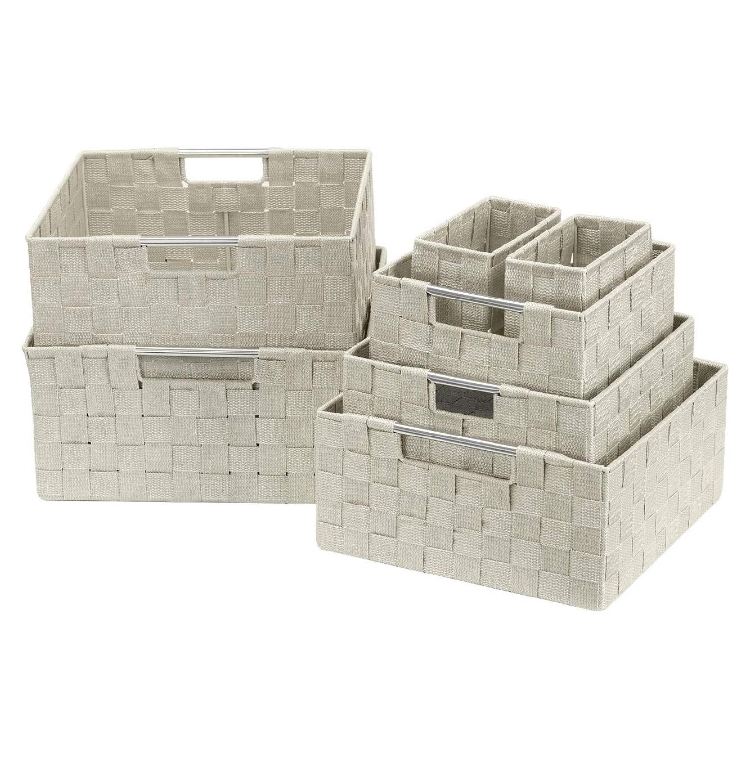 DaiZuY Storage Baskets for Organizing (Set of 7), Mesh Hand-Woven