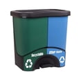 thumbnail image 1 of DaiZuY Trash Bins - 17.5inW x 17.5inH x 13inD - Double Bin - Green/Blue - Recycle, Trash, Can, Bin, Garbage, Plastic, Wastebasket, Adjustable, Removable, Home, Office, Durable, 1 of 7
