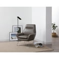 thumbnail image 1 of Whiteline Modern Living Daiana Chair dark gray top grain Italian leather  stainless steel legs., 1 of 10